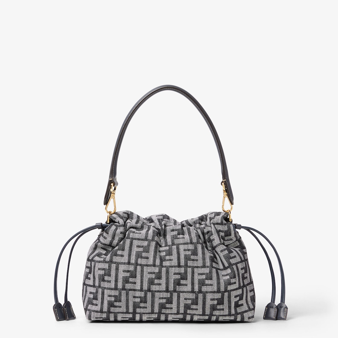FENDI Mamma Baguette Medium Dark blue denim-effect FF jacquard bag - Image 5